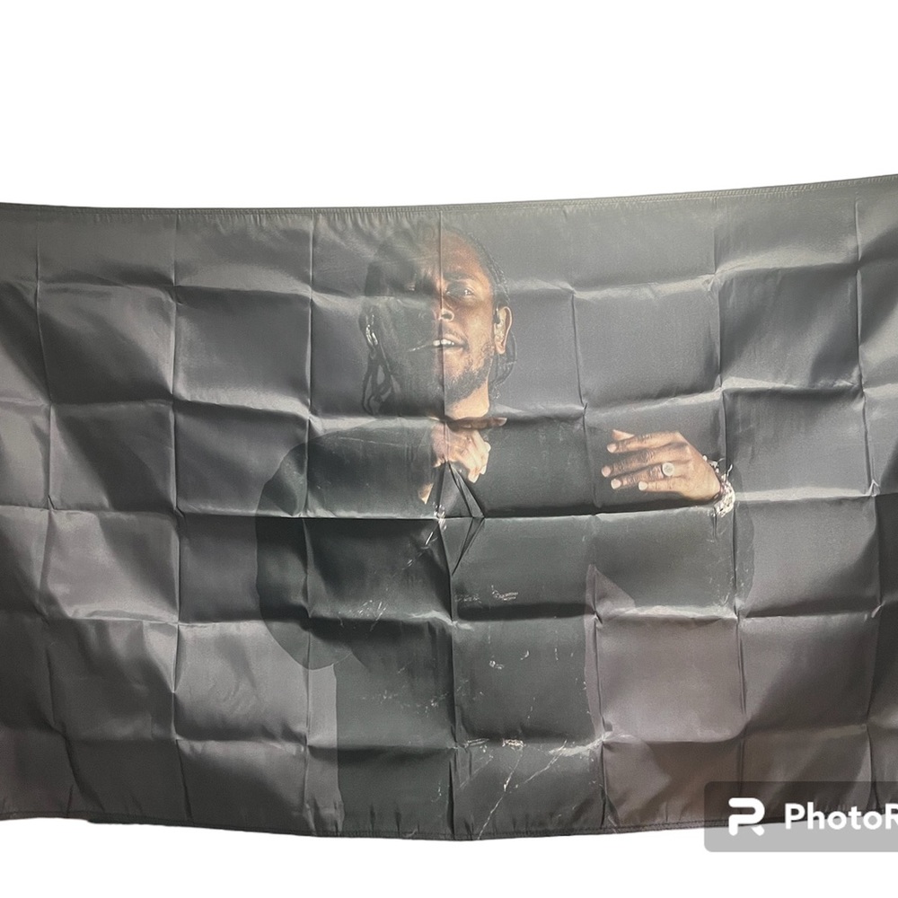 Kendrick Lamar rap flag tapestry college dorm frat brand new black/white